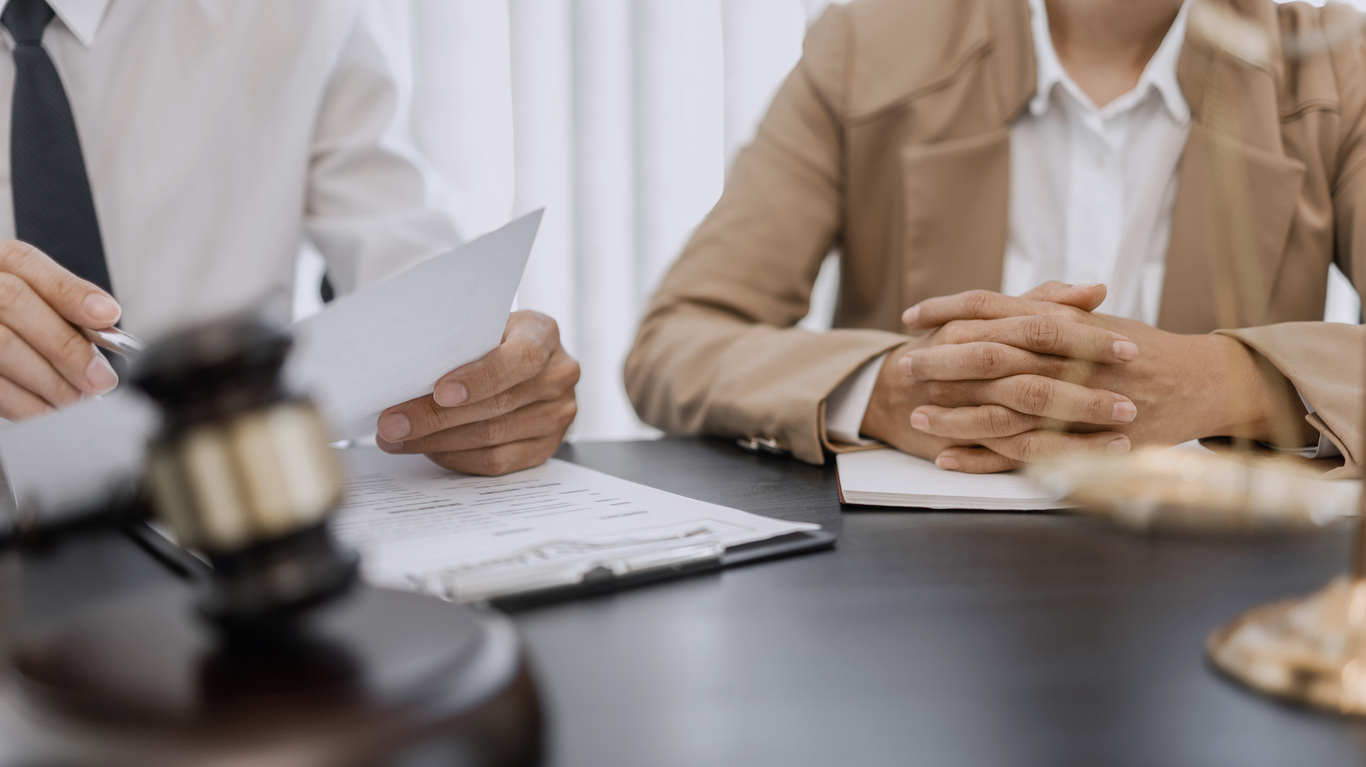 Lawyer and client negotiation in legal judgement consulting.