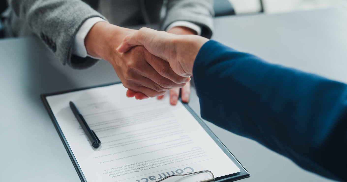 Close-up of shaking hands